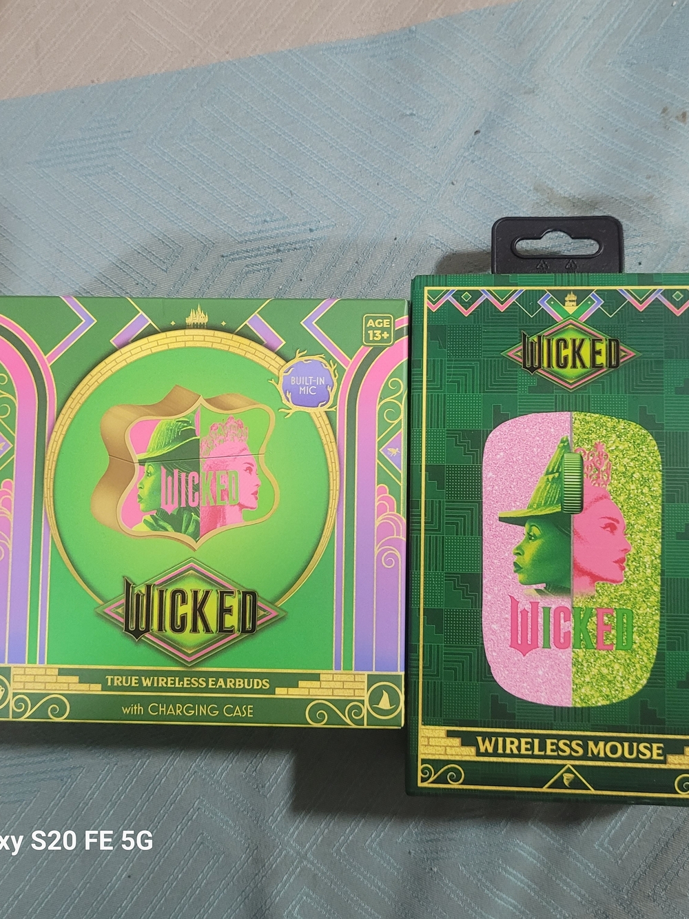 Wicked True Wireless Earbuds and Wireless Mouse Bundle in Green and Pink